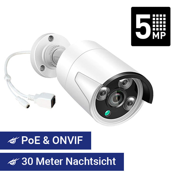 5MP PoE Bullet Außenkamera mit Mikrofon